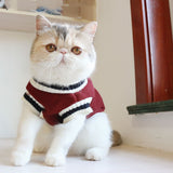 American College Style Cat Knit Sweater