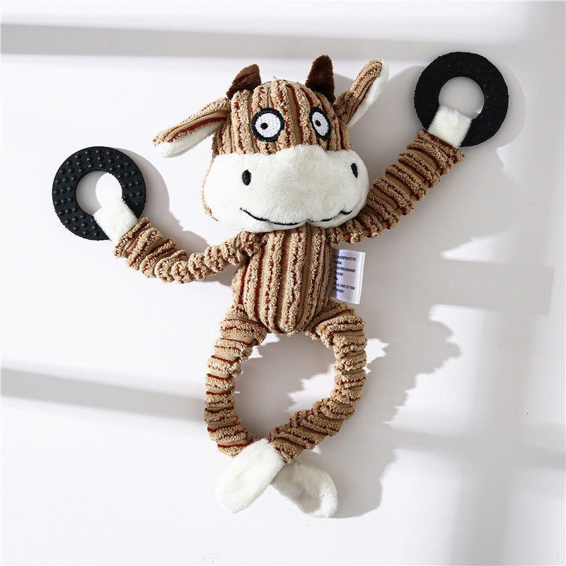 Pet Toy Donkey Shape Corduroy Chew Toy For Dogs and Puppy