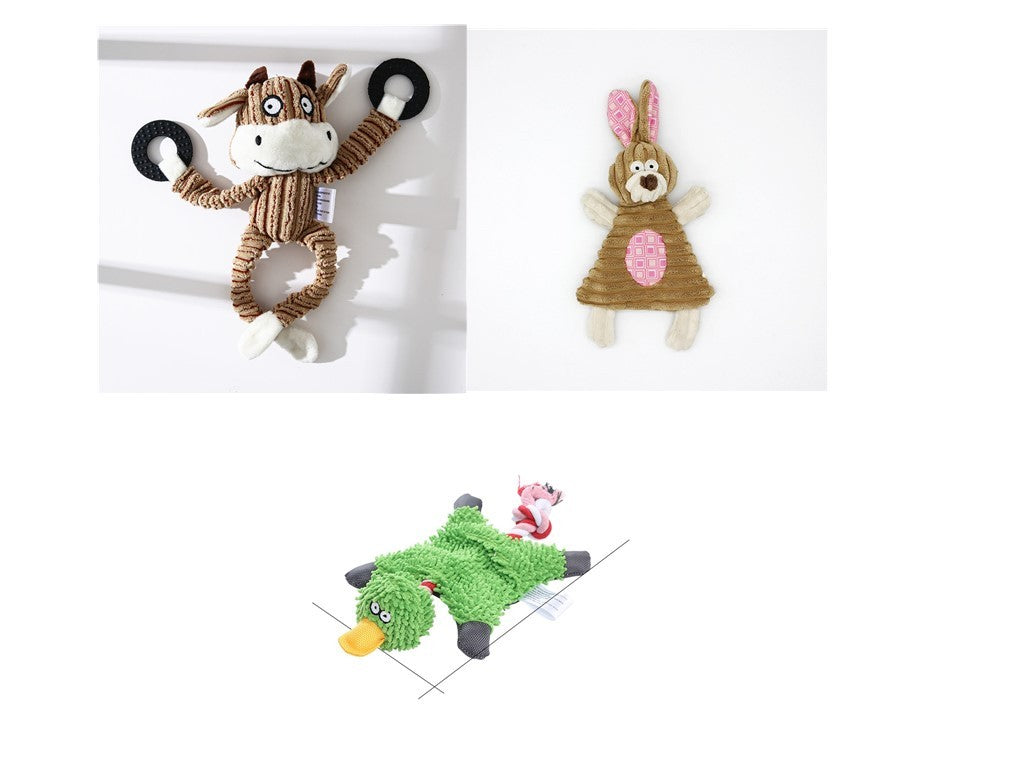 Pet Toy Donkey Shape Corduroy Chew Toy For Dogs and Puppy