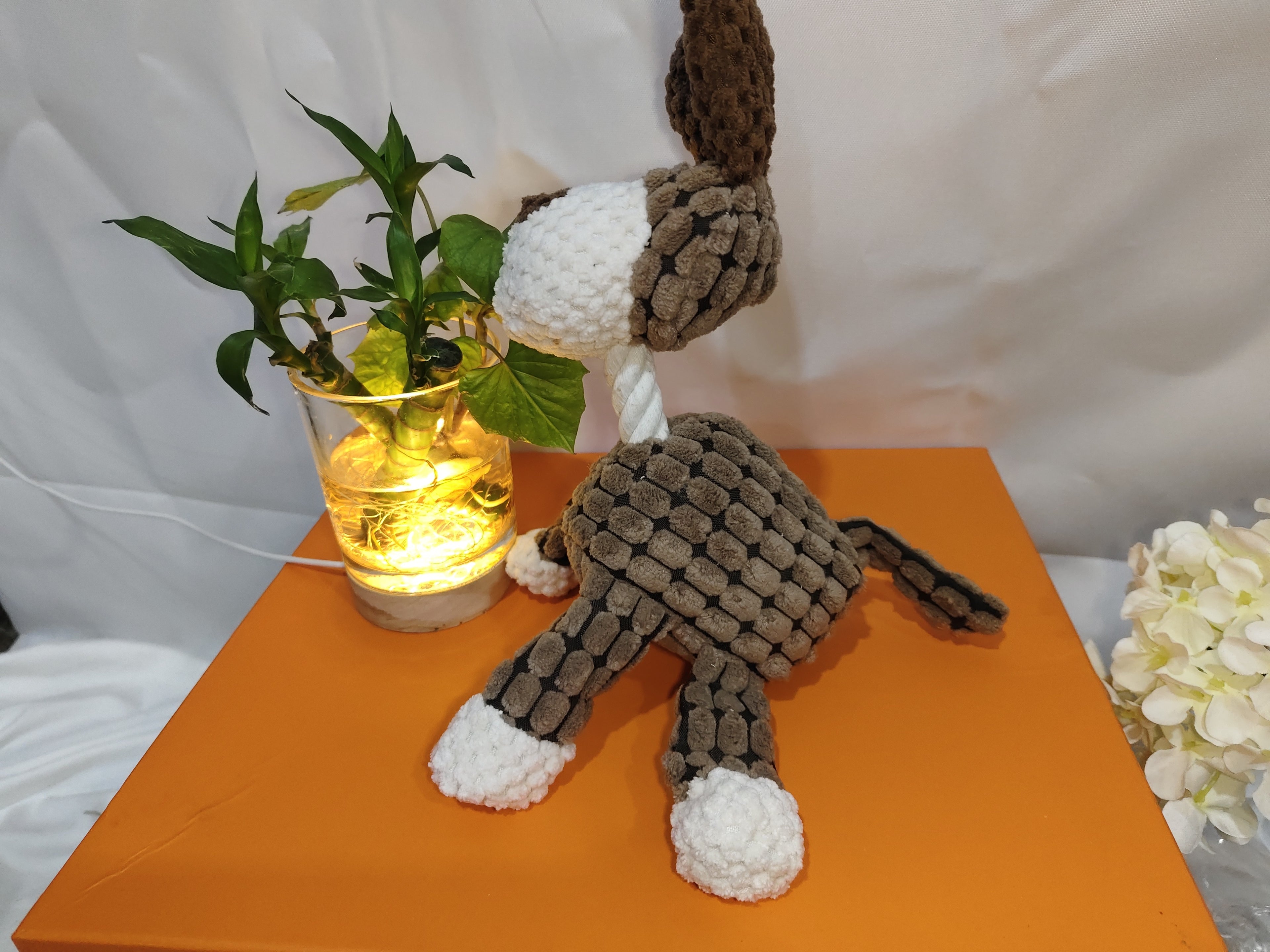 Pet Toy Donkey Shape Corduroy Chew Toy For Dogs and Puppy