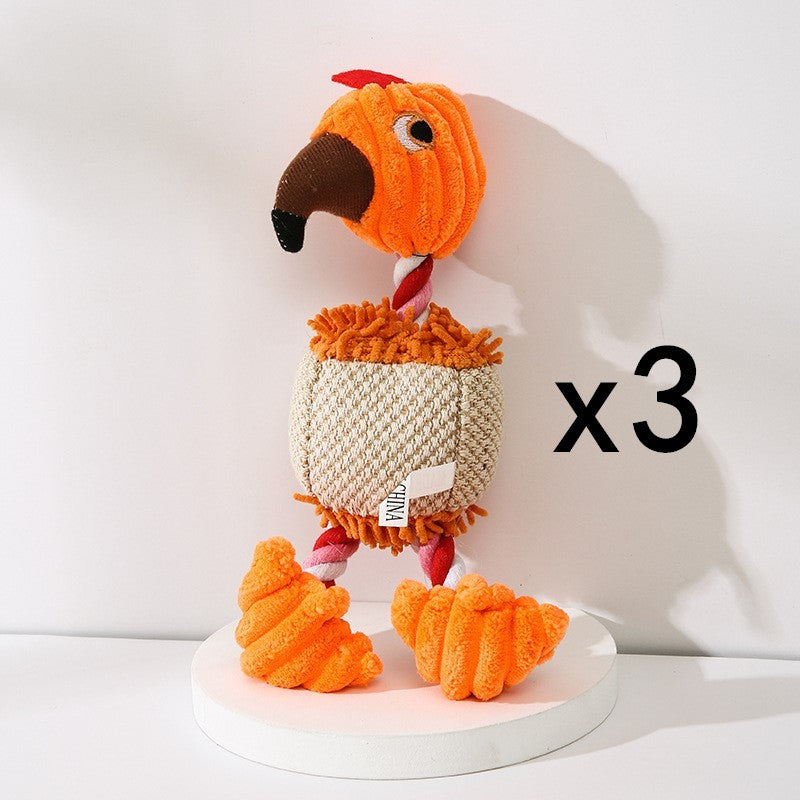 Pet Toy Donkey Shape Corduroy Chew Toy For Dogs and Puppy