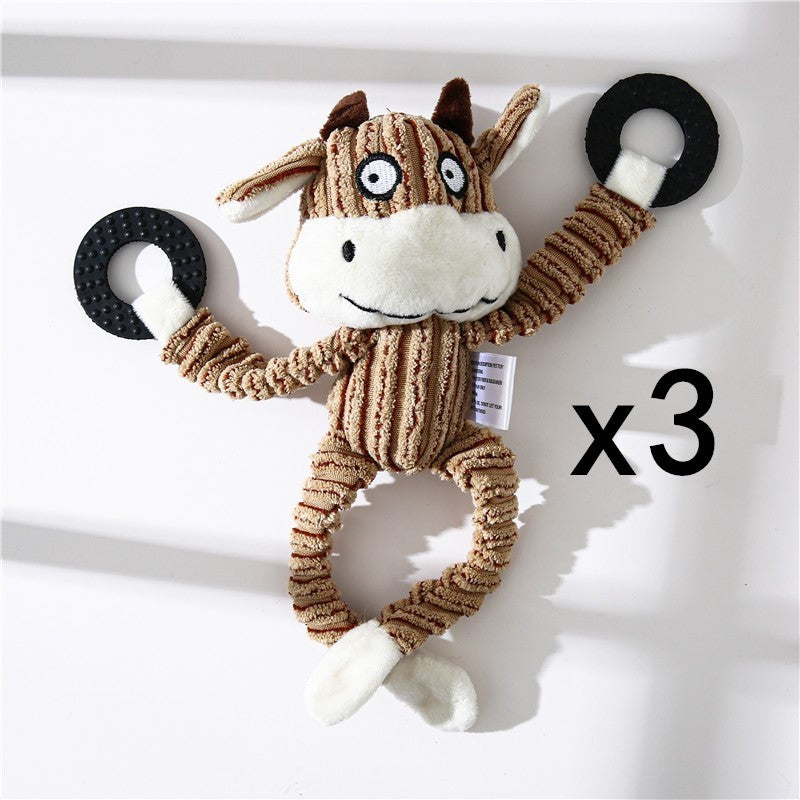 Pet Toy Donkey Shape Corduroy Chew Toy For Dogs and Puppy