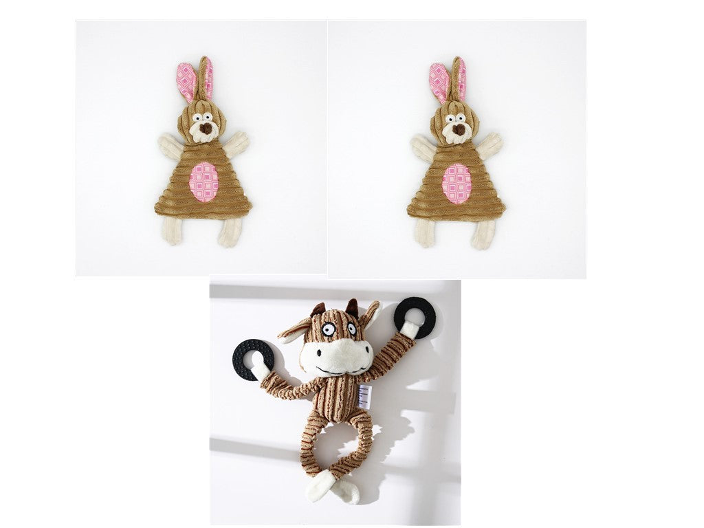 Pet Toy Donkey Shape Corduroy Chew Toy For Dogs and Puppy