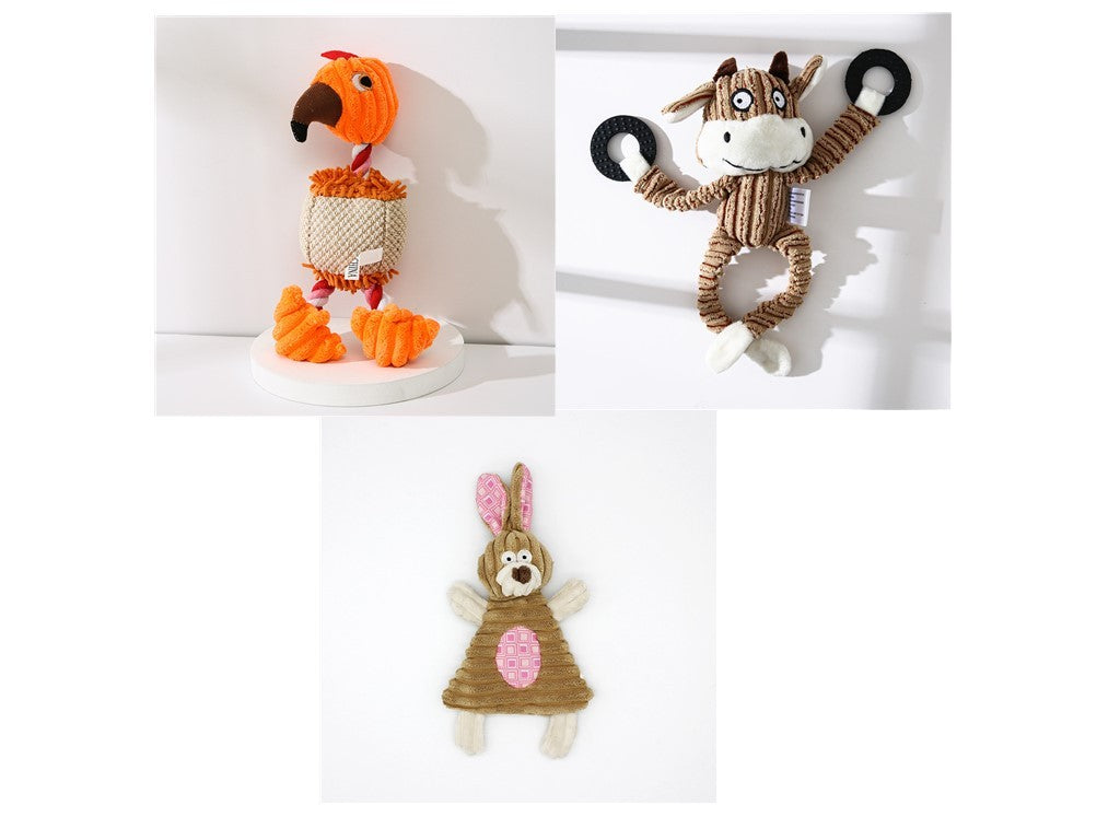 Pet Toy Donkey Shape Corduroy Chew Toy For Dogs and Puppy