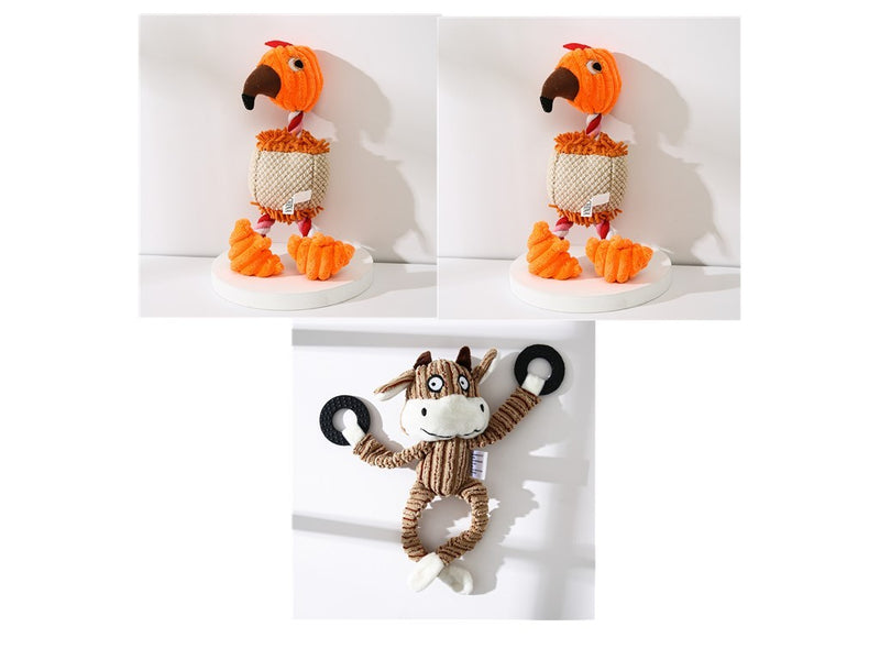 Pet Toy Donkey Shape Corduroy Chew Toy For Dogs and Puppy